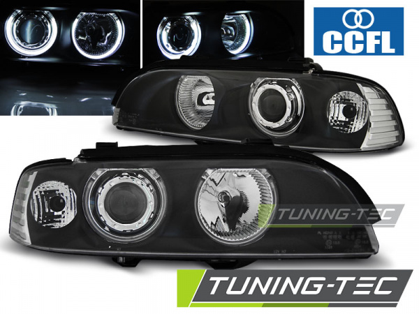 CCFL Angel Eyes Scheinwerfer für BMW 5er E39 95-03 schwarz